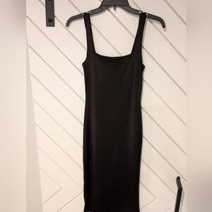 Gaze Black Stretch Bodycon Midi Dress Women Size Small